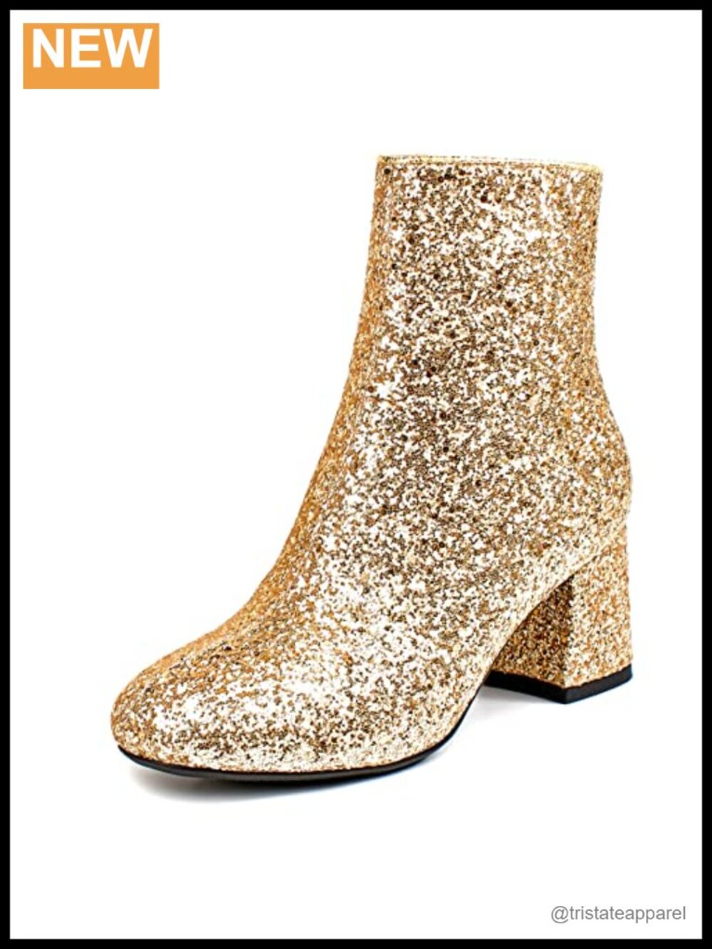 Women's Sequin Glitter Chunky Heel Ankle Boots Sparkly Wedding Bridal Party